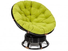 Кресло-качалка Papasan w 23/01 B с подушкой Antique brown, флок Олива в Еманжелинске - emanzhelinsk.magazin-mebel74.ru | фото