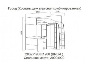 Кровать двухъярусная комбинированная в Еманжелинске - emanzhelinsk.magazin-mebel74.ru | фото