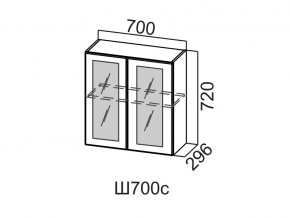 Ш700с/720 Шкаф навесной 700/720 (со стеклом) в Еманжелинске - emanzhelinsk.magazin-mebel74.ru | фото